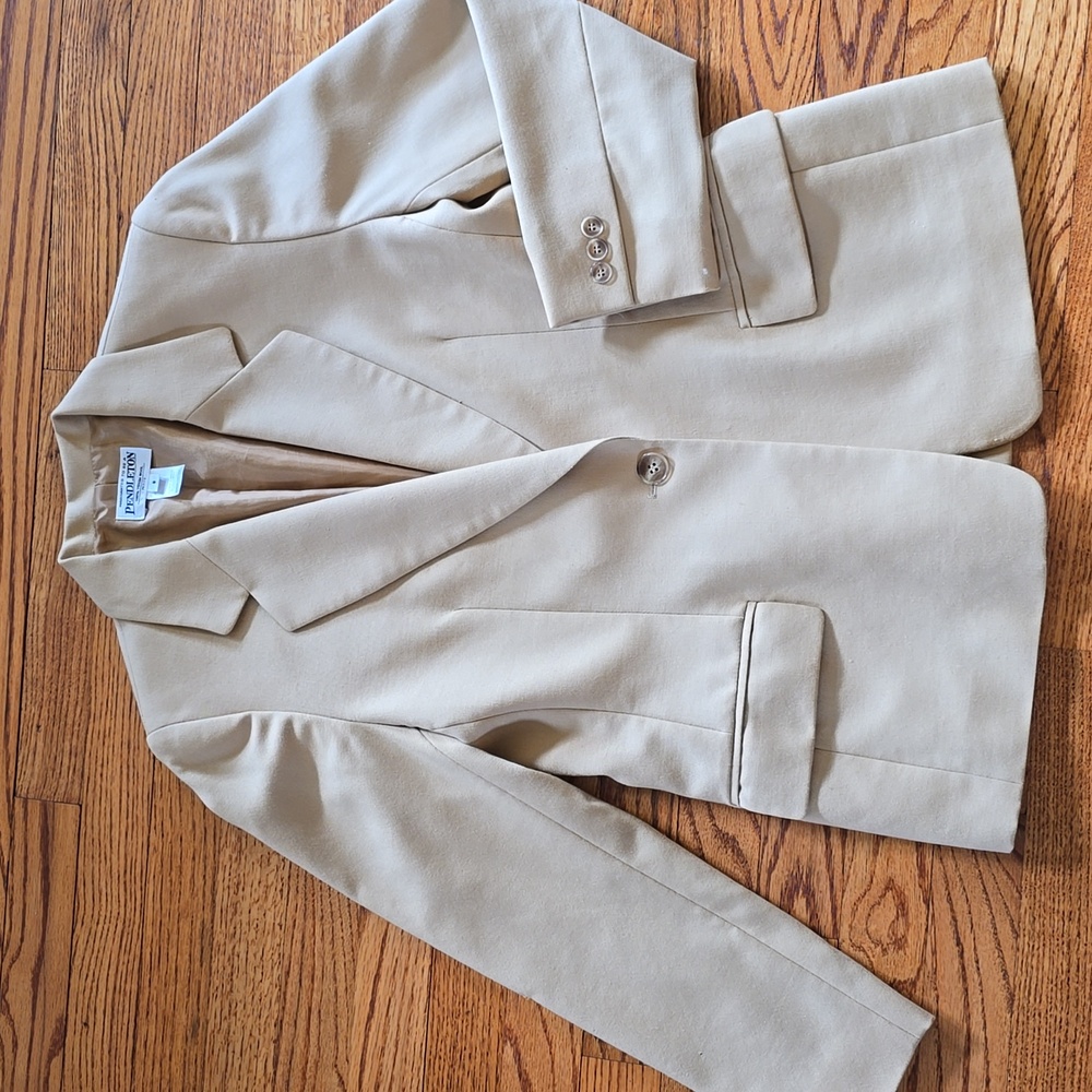 Pendleton Fully Lined Tan 100% Virgin Wool Blazer… - image 3